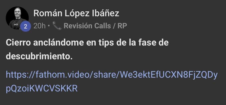 Captura de venta real de un closer