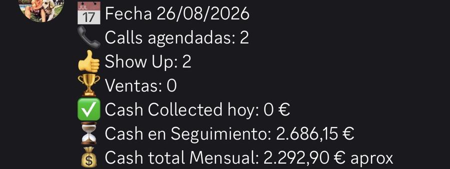 Captura de venta real de un closer