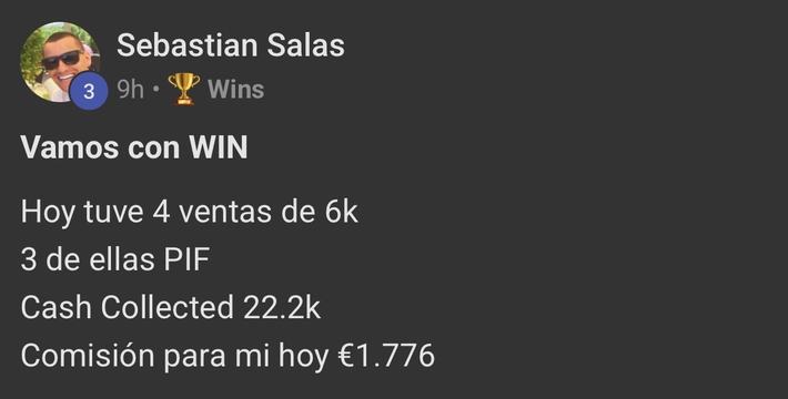 Captura de venta real de un closer