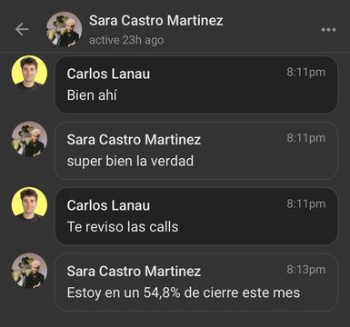 Captura de venta real de un closer
