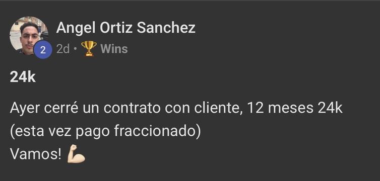 Captura de venta real de un closer
