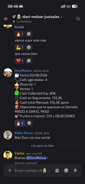 Captura de venta real de un closer