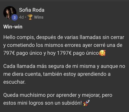 Captura de venta real de un closer