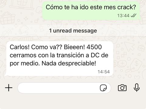 Captura de venta real de un closer