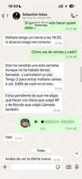 Captura de venta real de un closer