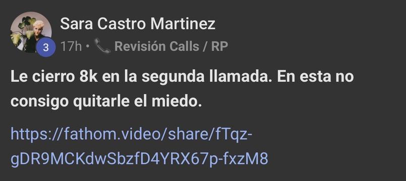 Captura de venta real de un closer