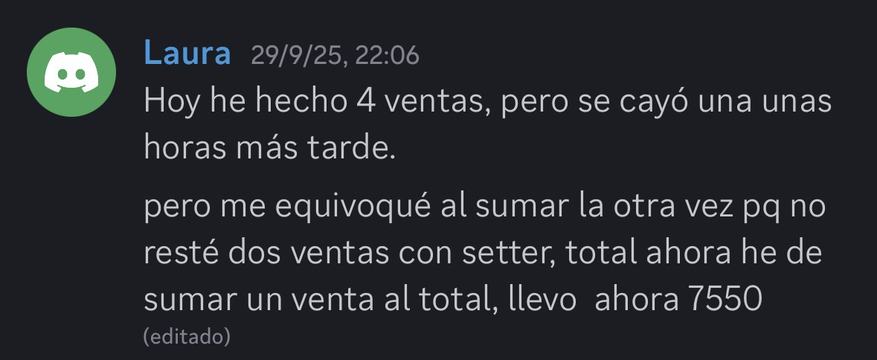 Captura de venta real de un closer