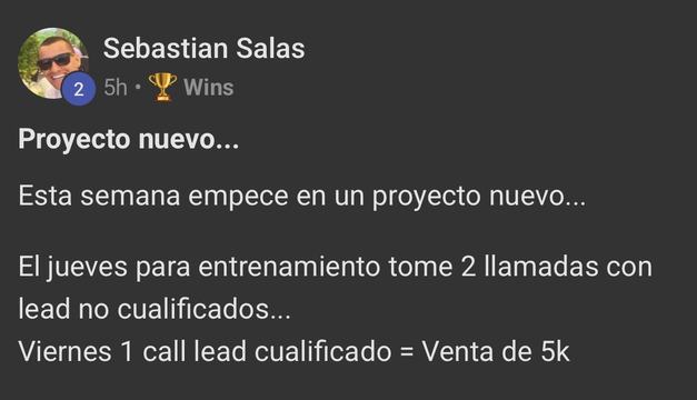 Captura de venta real de un closer