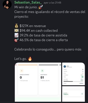 Captura de venta real de un closer