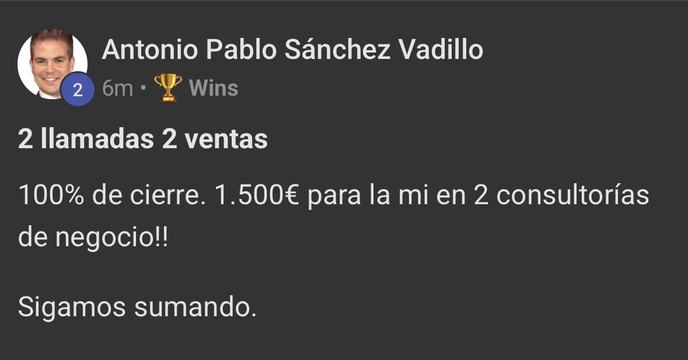 Captura de venta real de un closer