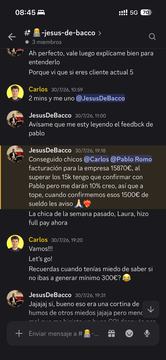 Captura de venta real de un closer