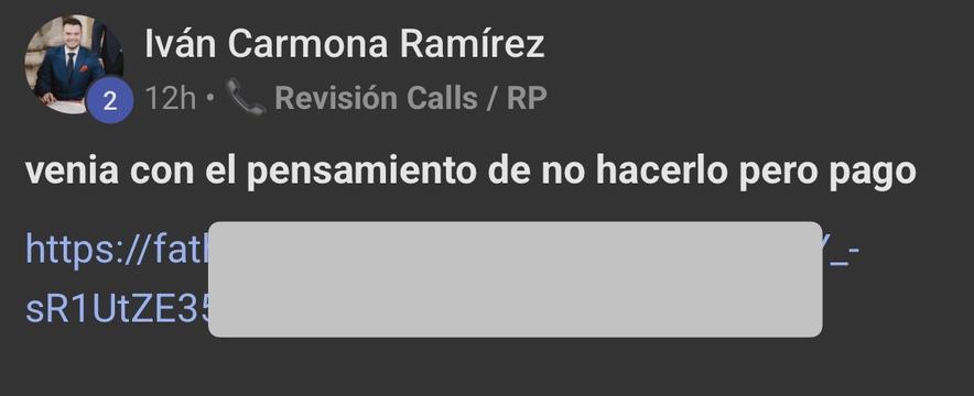 Captura de venta real de un closer