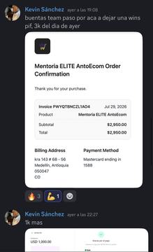 Captura de venta real de un closer