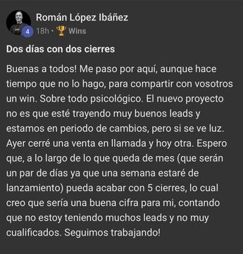 Captura de venta real de un closer