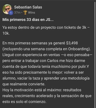 Captura de venta real de un closer