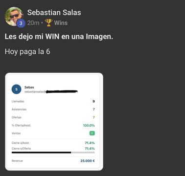 Captura de venta real de un closer