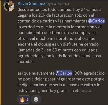 Captura de venta real de un closer