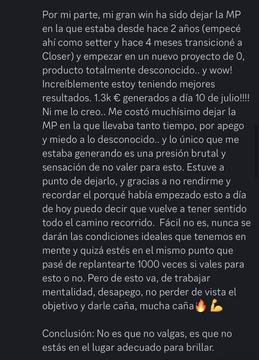 Captura de venta real de un closer